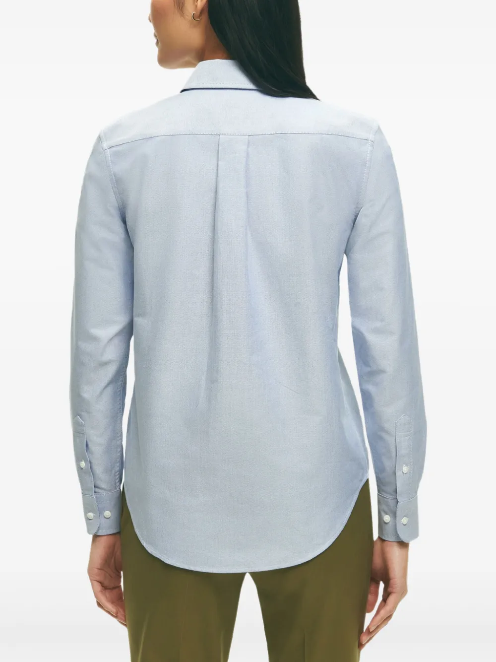 Brooks Brothers embroidered-logo oxford shirt Blauw