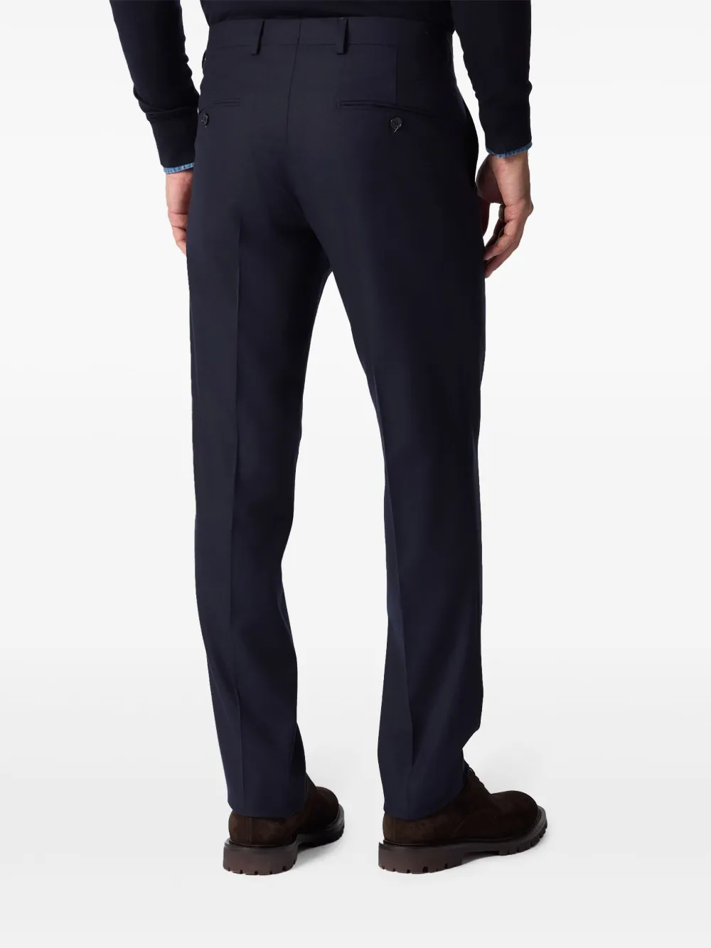 Brooks Brothers Broek van scheerwol Blauw