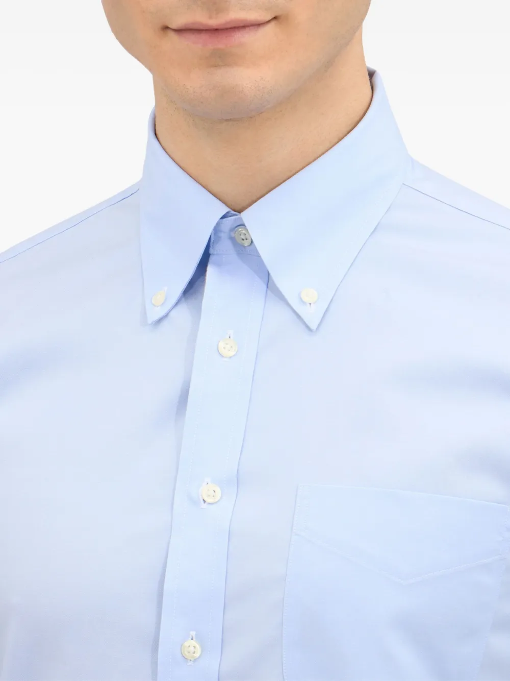 Brooks Brothers Button-down overhemd met zak Blauw