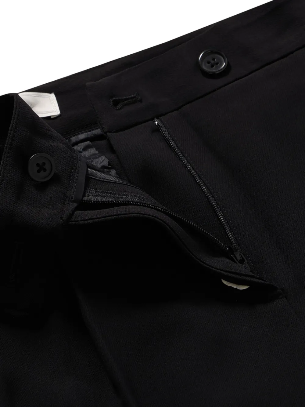 Brooks Brothers Cropped twill straight broek Zwart