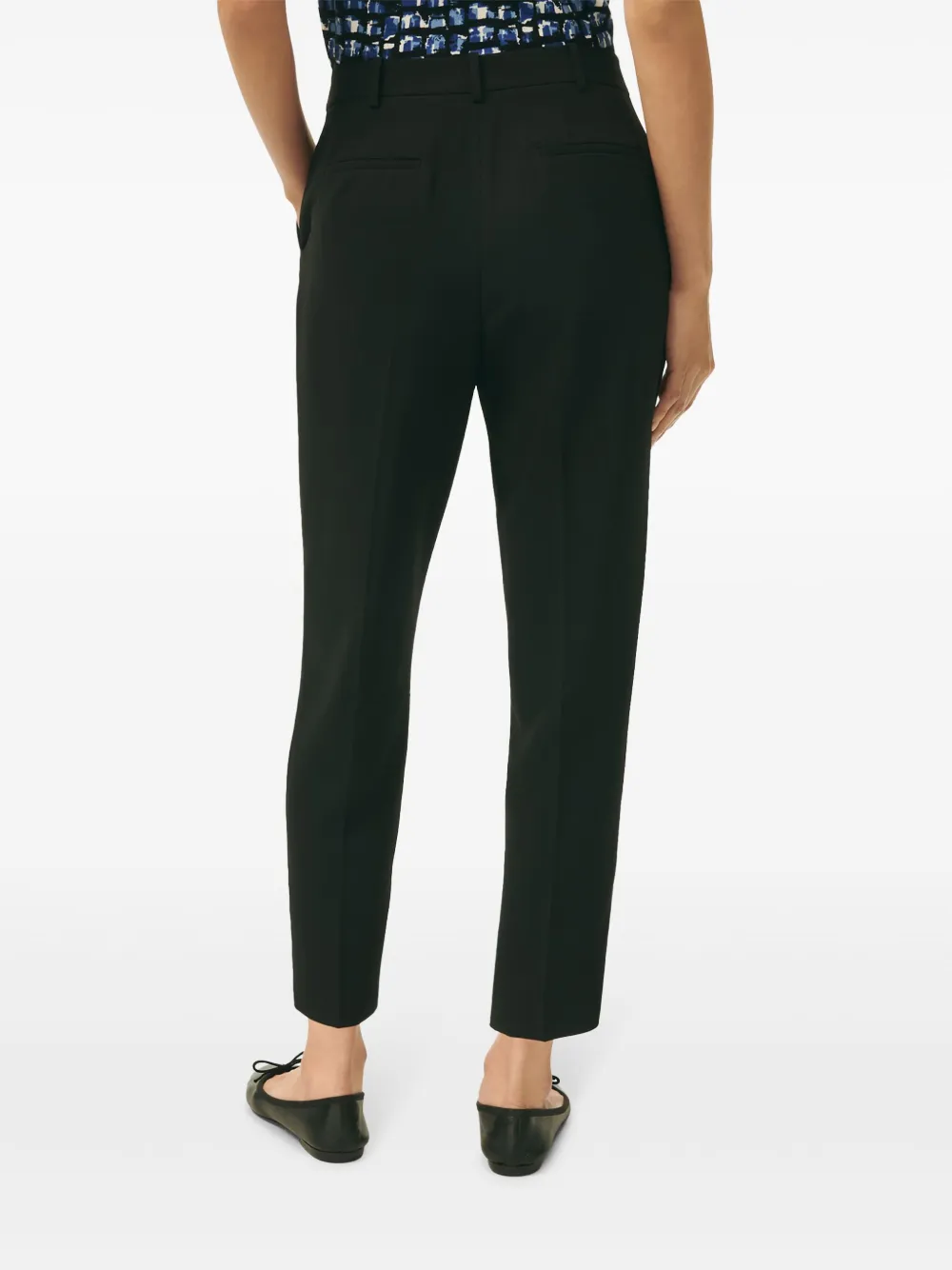 Brooks Brothers Cropped twill straight broek Zwart