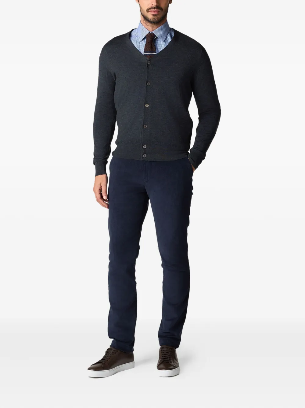 Brooks Brothers buttoned gingham-pattern shirt - Blauw