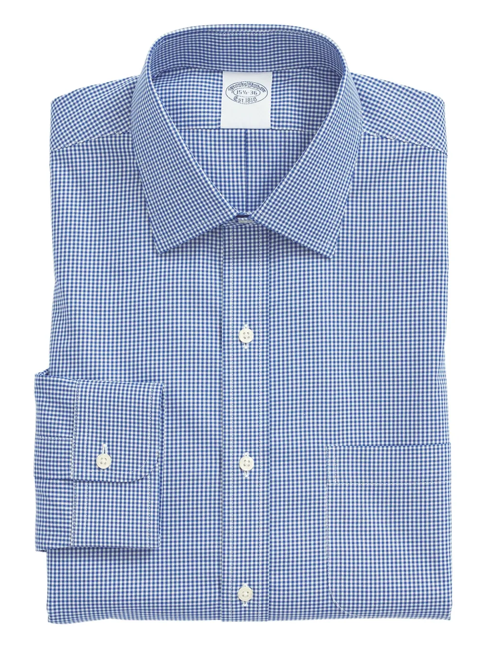 Brooks Brothers buttoned gingham-pattern shirt | Blue | Image 1