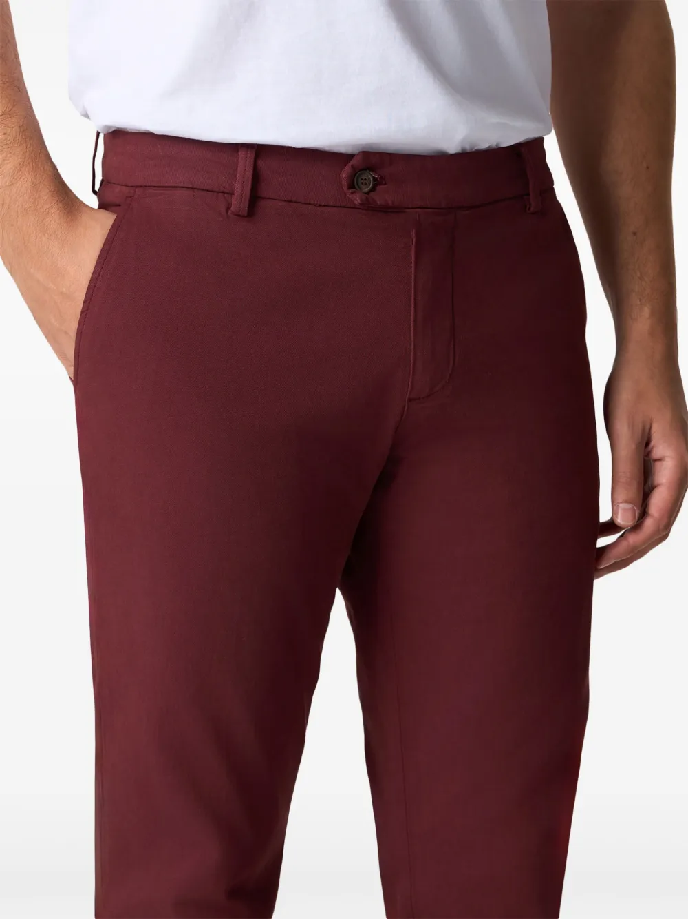 Brooks Brothers Skinny katoenen chino Rood