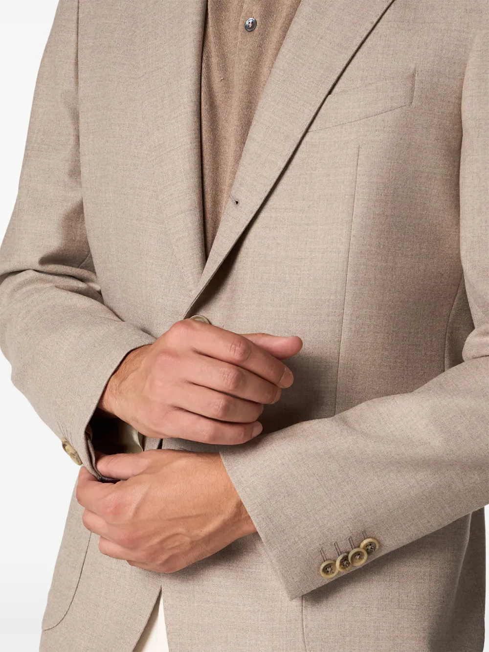 Brooks Brothers Blazer met enkele rij knopen Beige