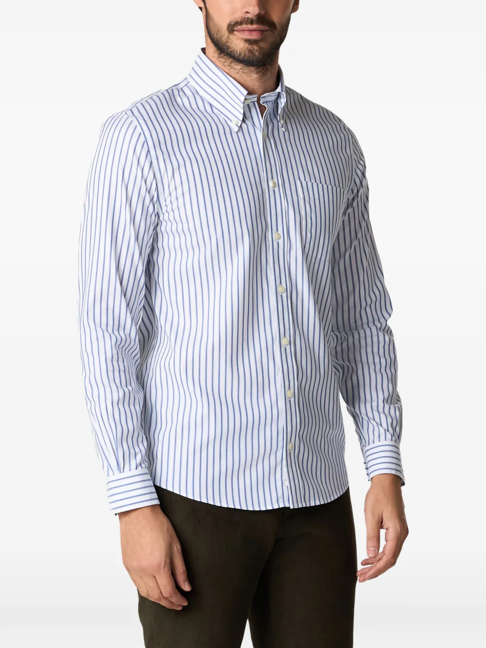 Brooks Brothers Gestreept overhemd Wit