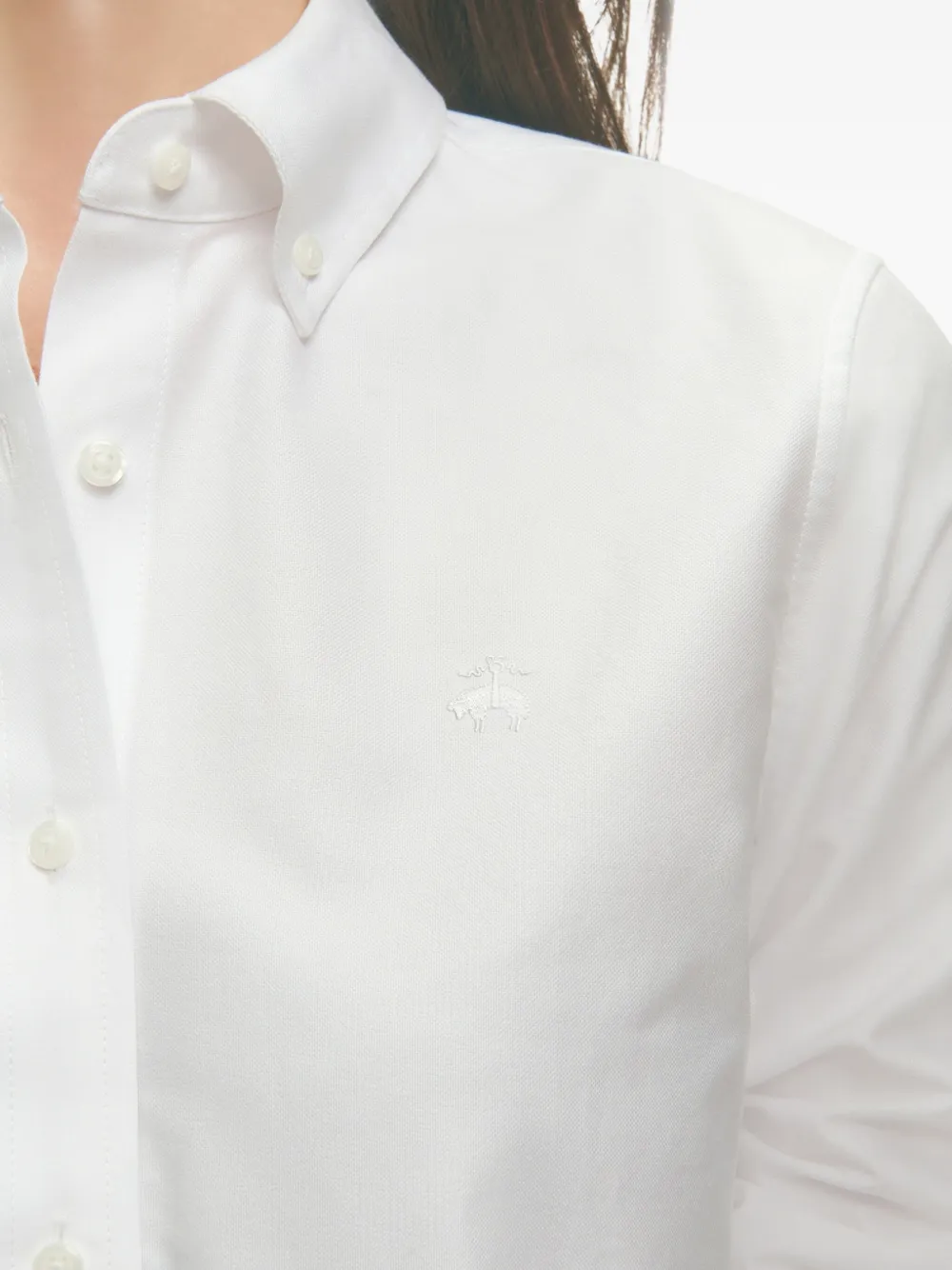 Brooks Brothers buttoned-collar shirt Wit