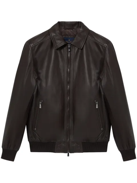 Brooks Brothers leather bomber jacket 