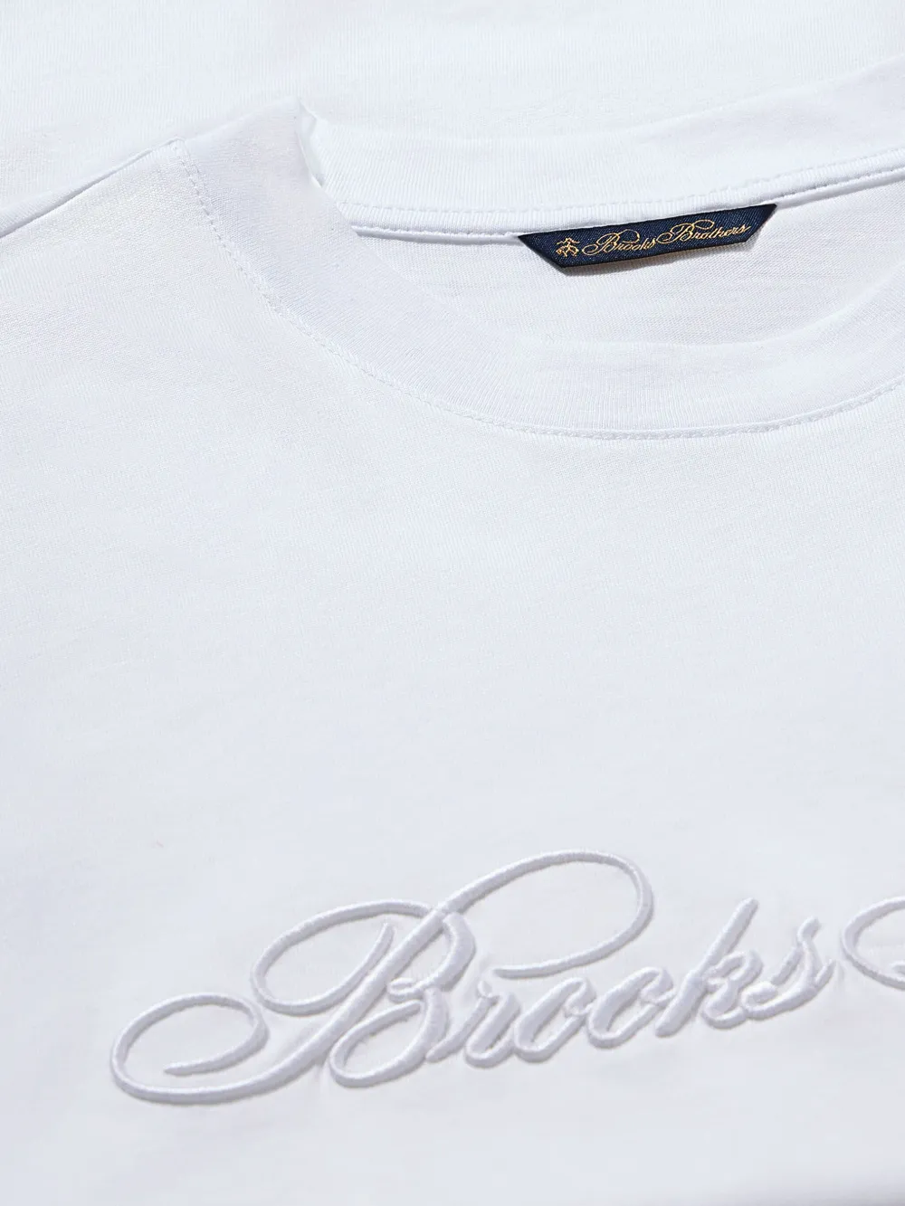 Brooks Brothers Katoenen T-shirt met geborduurd logo - Wit
