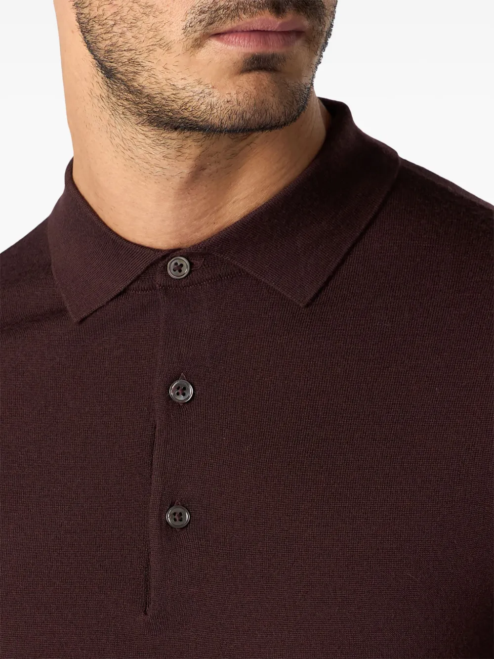 Brooks Brothers Polotrui van merinowol - Bruin
