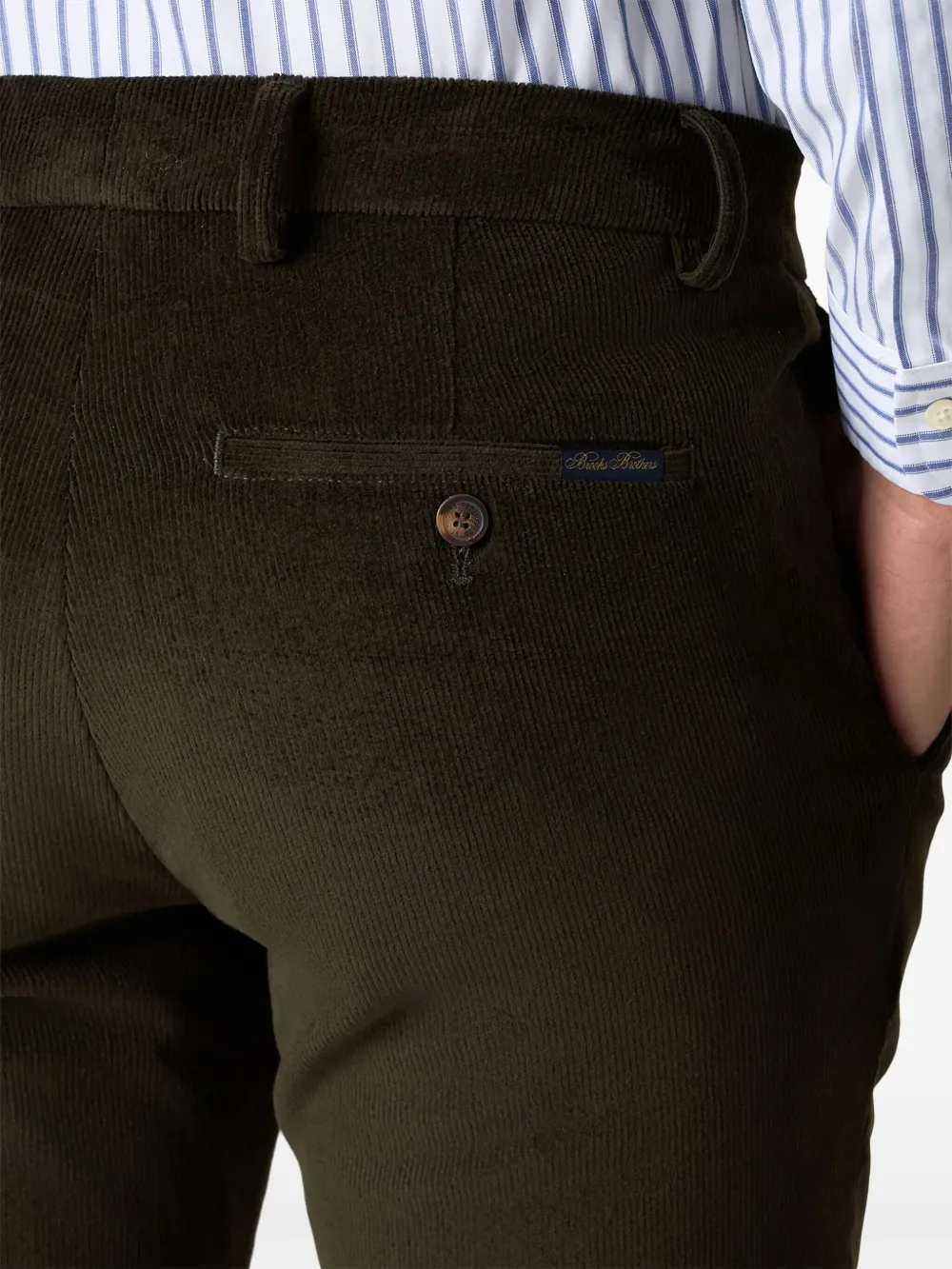 Brooks Brothers Ribfluwelen chino Groen