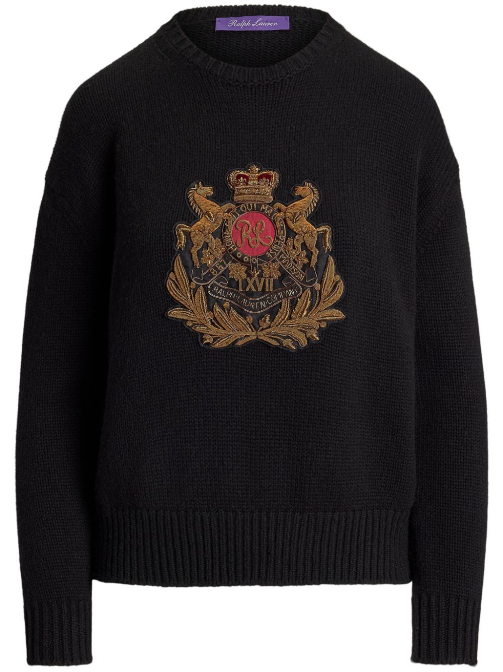 Ralph Lauren Collection embroidered-crest sweater – Black