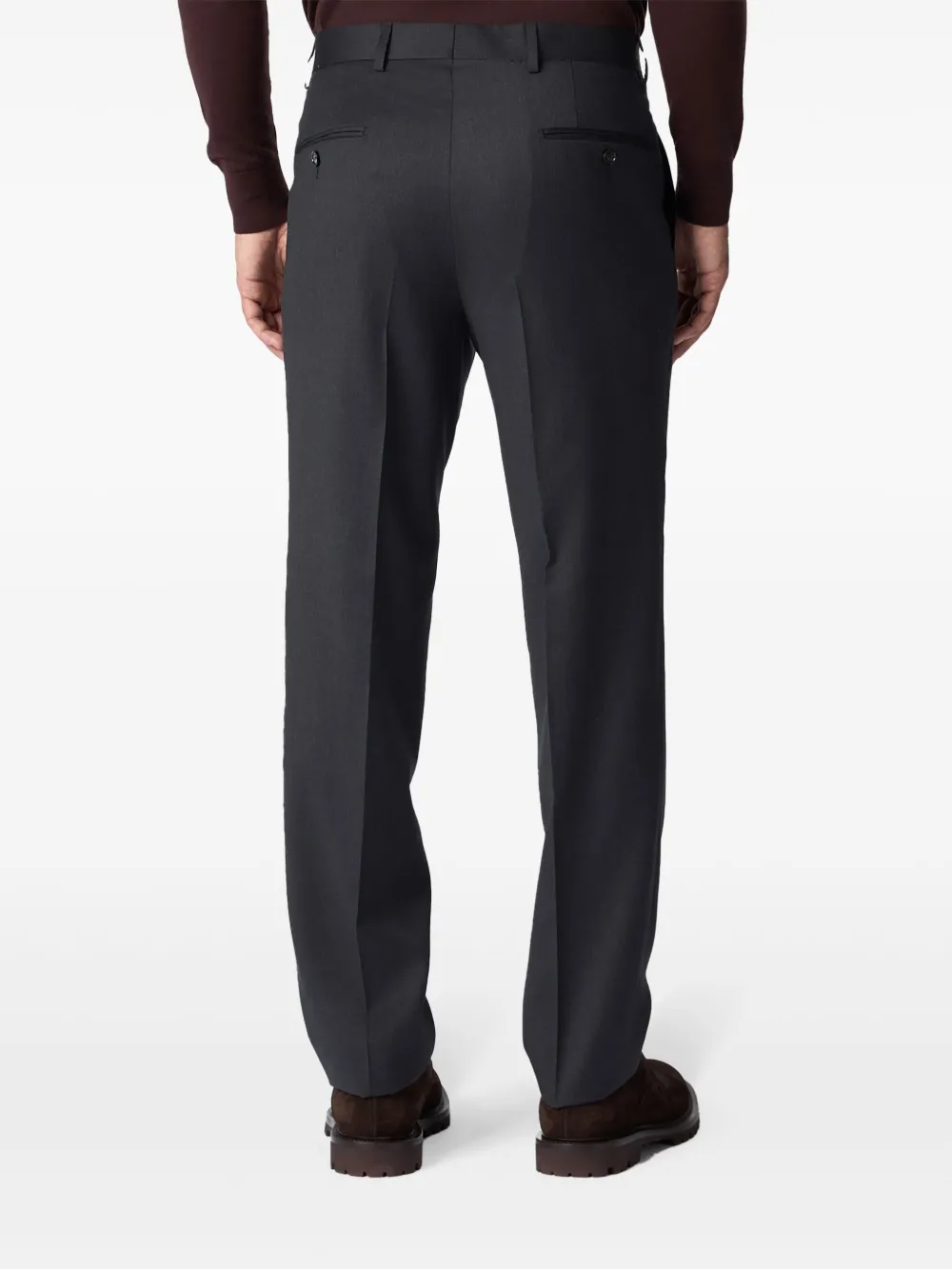Brooks Brothers Plooibroek met toelopende pijpen Grijs