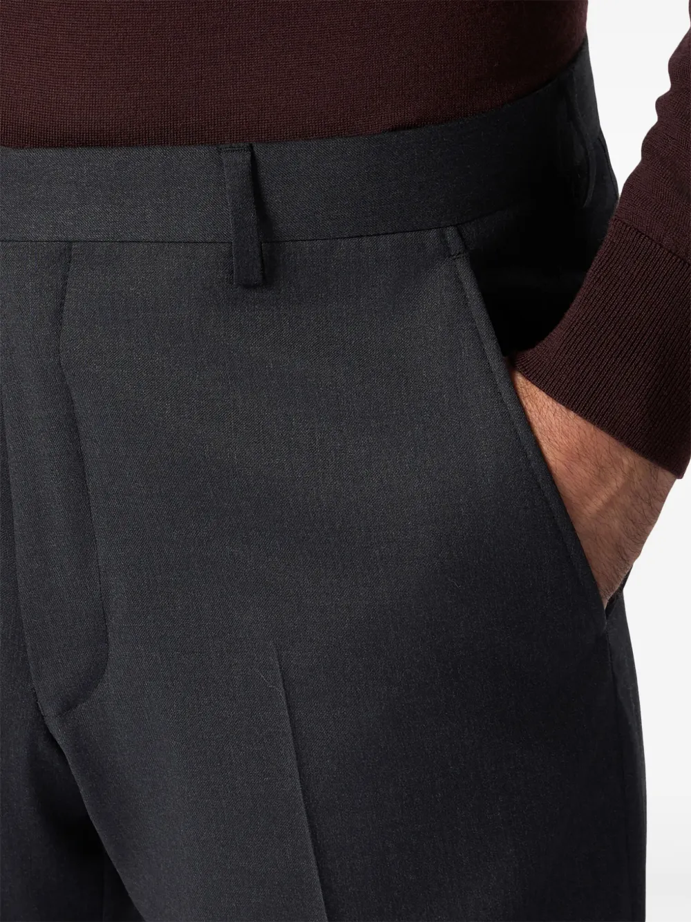 Brooks Brothers Plooibroek met toelopende pijpen Grijs
