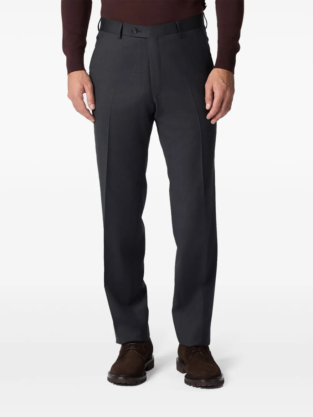 Brooks Brothers Plooibroek met toelopende pijpen - Grijs