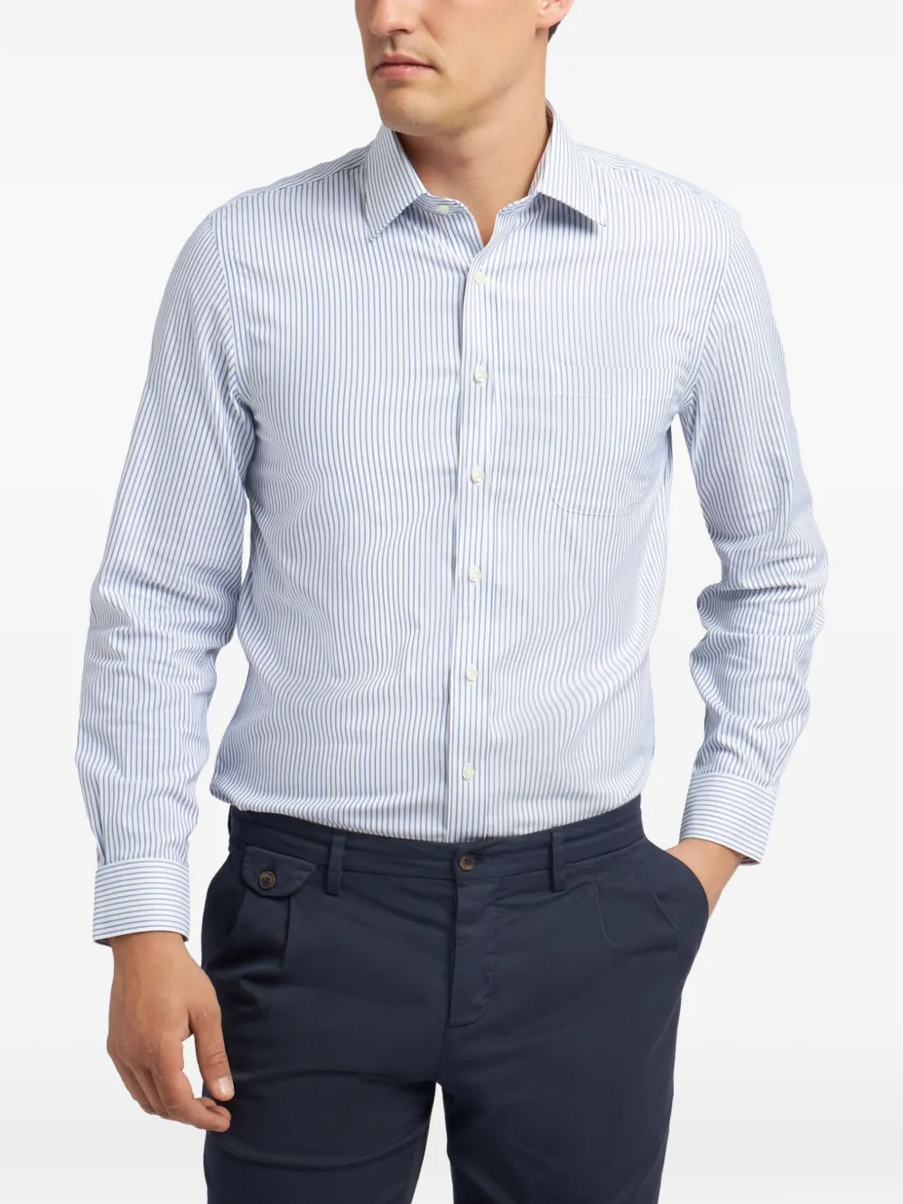 Brooks Brothers striped-pattern long-sleeve shirt - Weiß