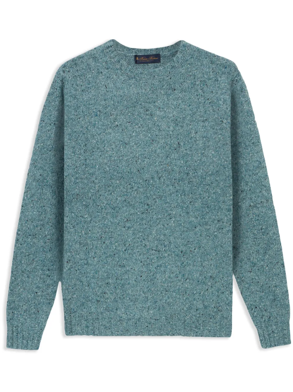 Brooks Brothers Gespikkelde trui met ronde hals Blauw