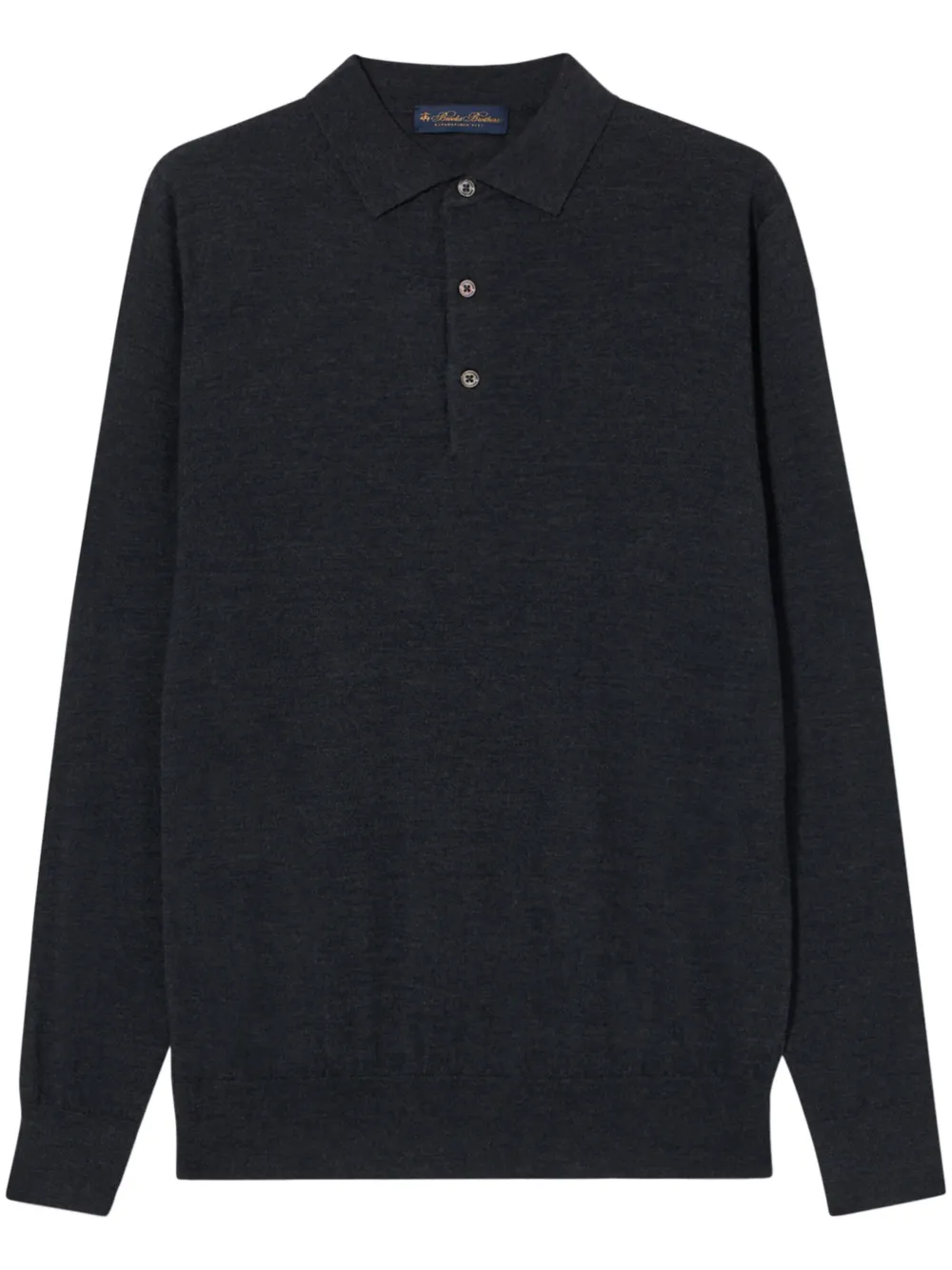 Brooks Brothers Maglione modello polo in lana merino - Grigio