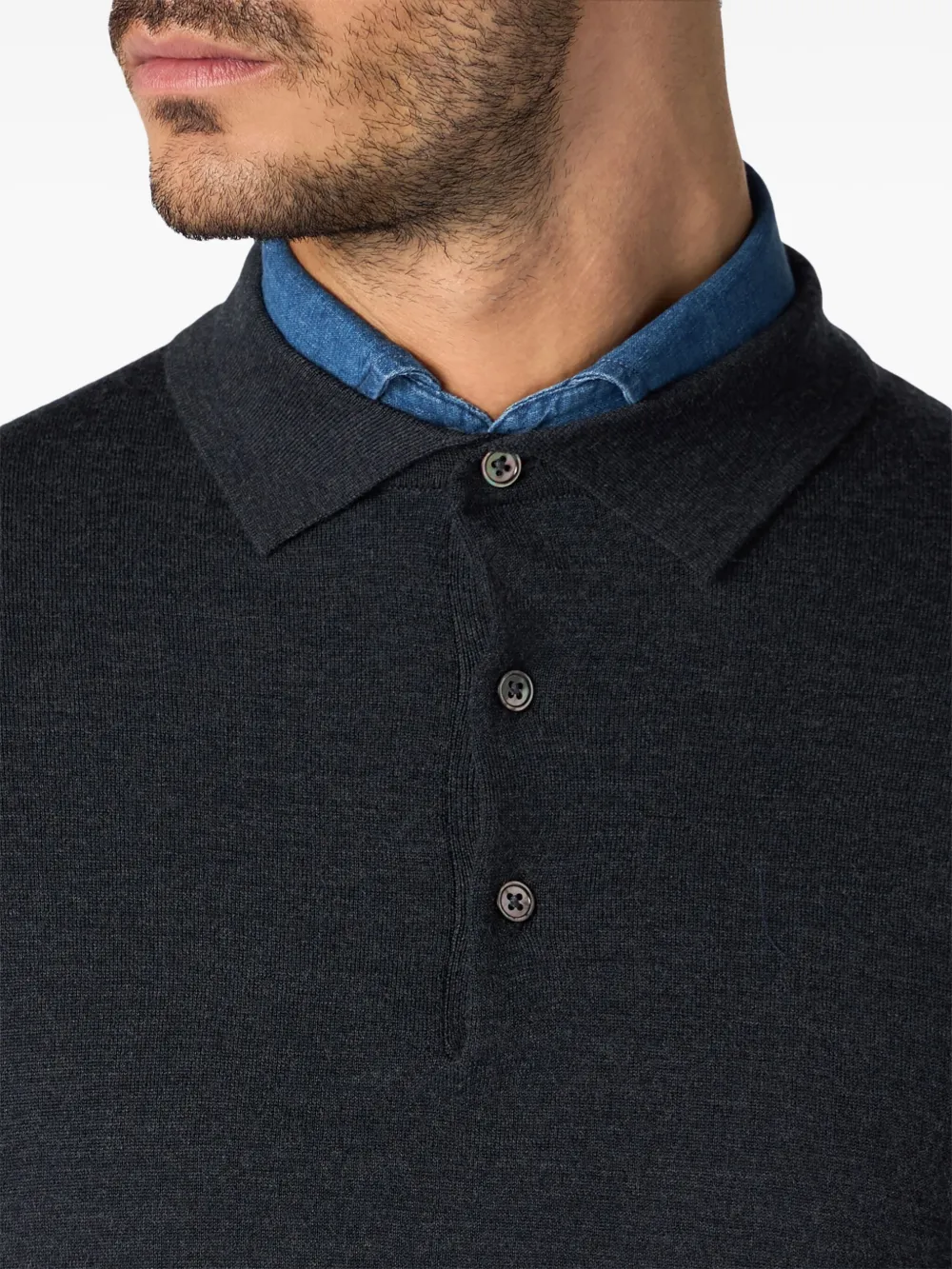 Brooks Brothers Polotrui van merinowol - Grijs