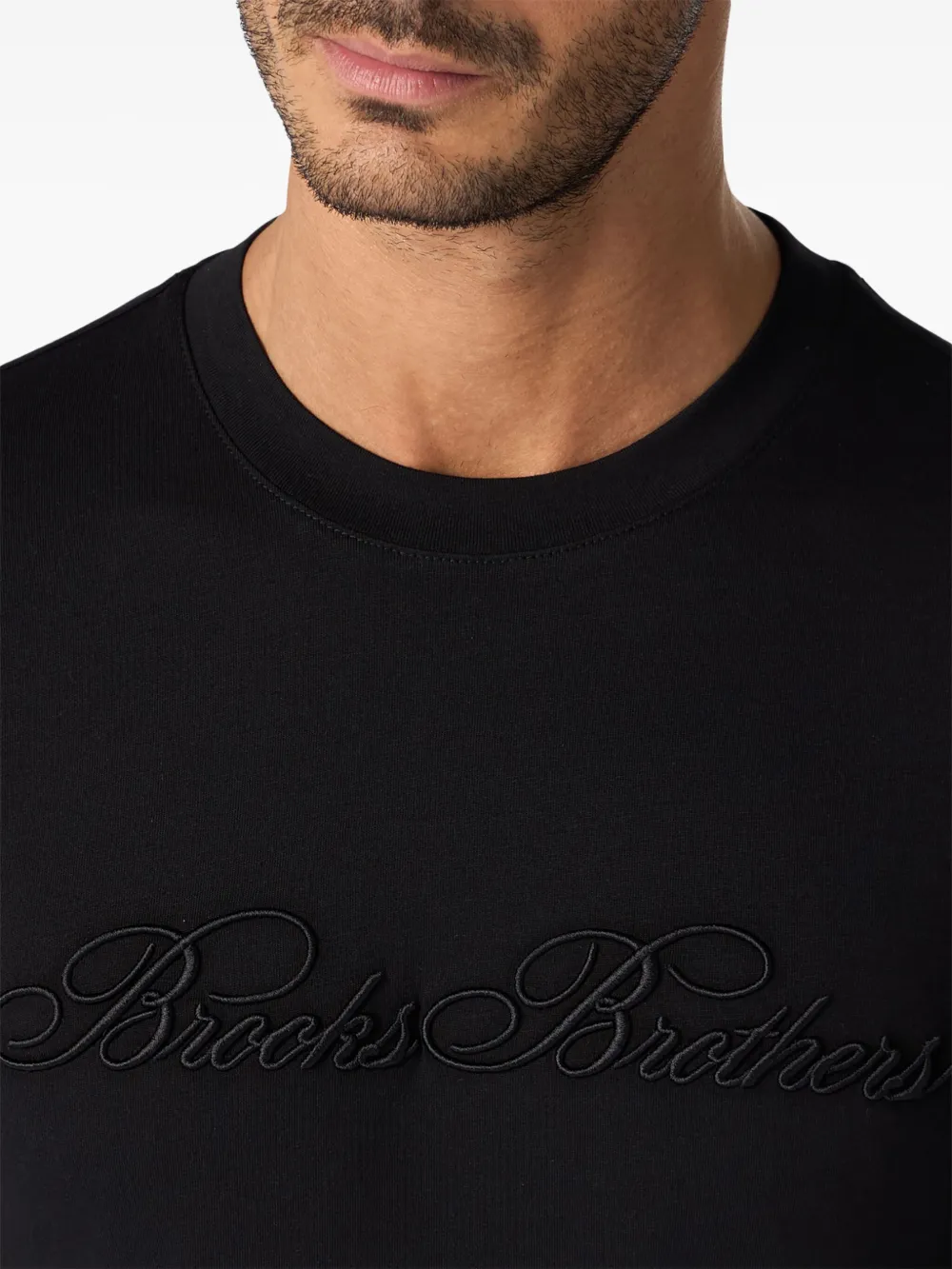 Brooks Brothers T-shirt met geborduurd logo Zwart