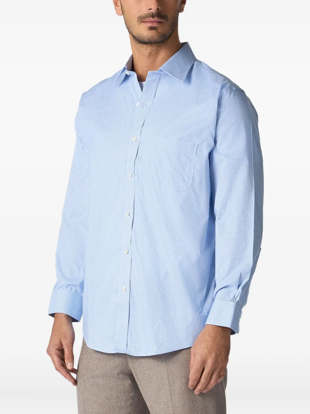 Brooks Brothers gingham-pocket shirt - Blu