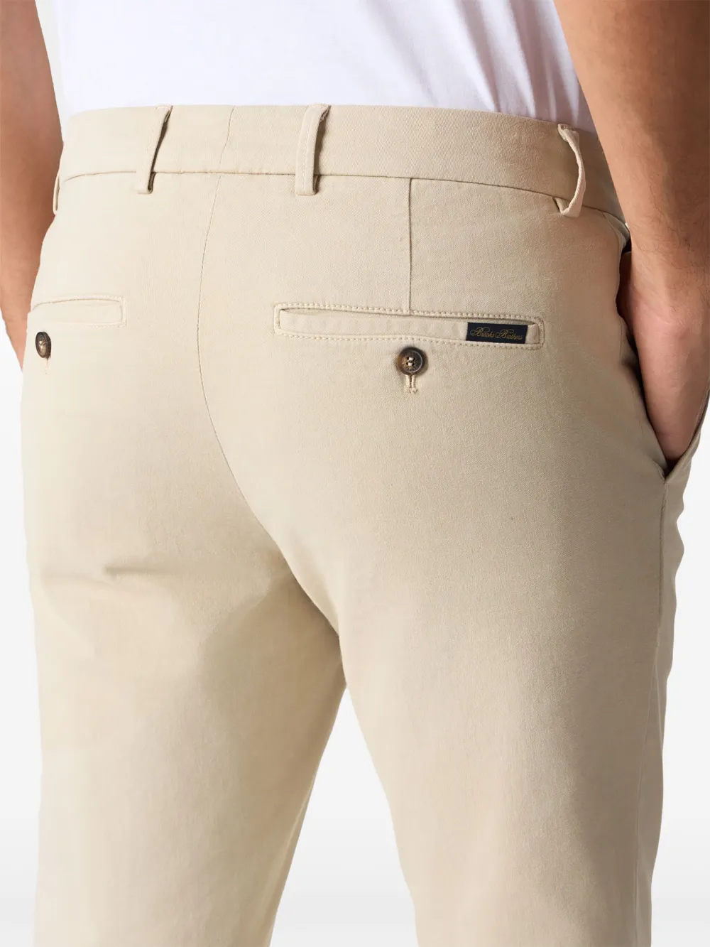 Brooks Brothers Skinny katoenen chino Beige