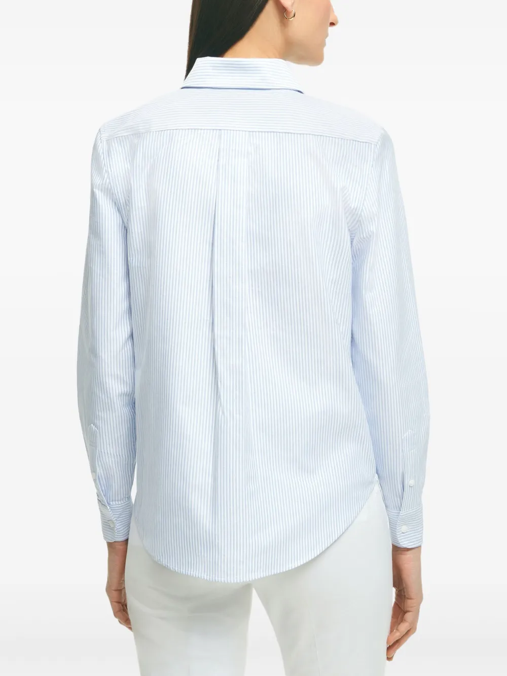 Brooks Brothers striped oxford shirt Blauw