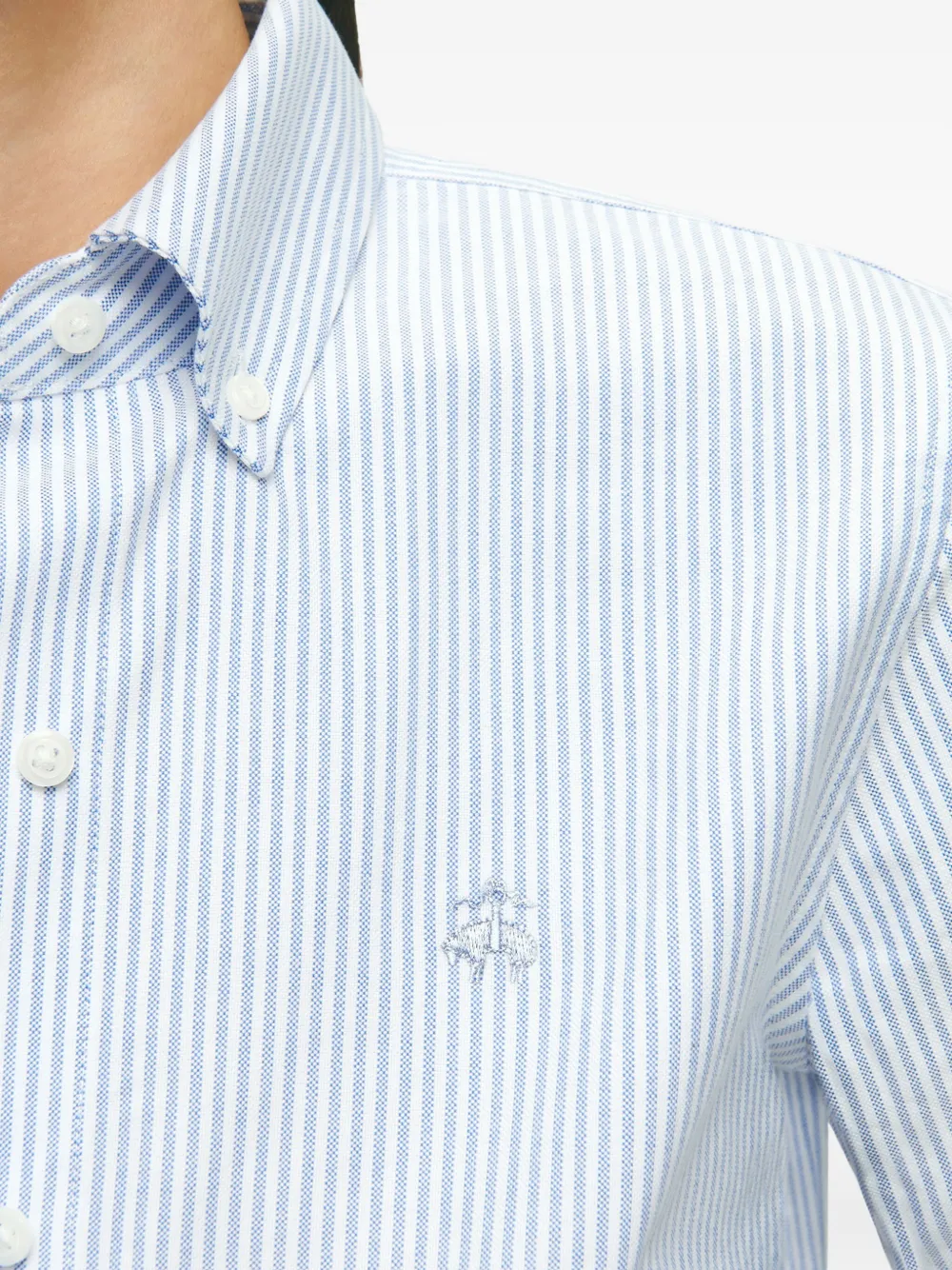 Brooks Brothers striped oxford shirt Blauw