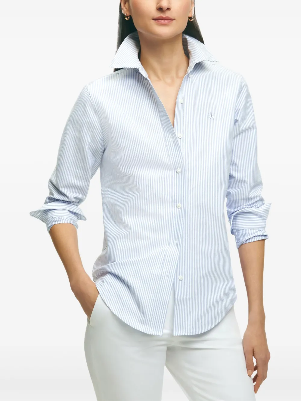 Brooks Brothers striped oxford shirt Blauw