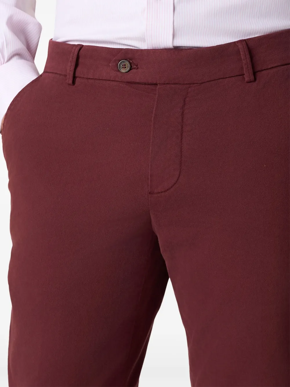 Brooks Brothers Plooibroek met toelopende pijpen Rood