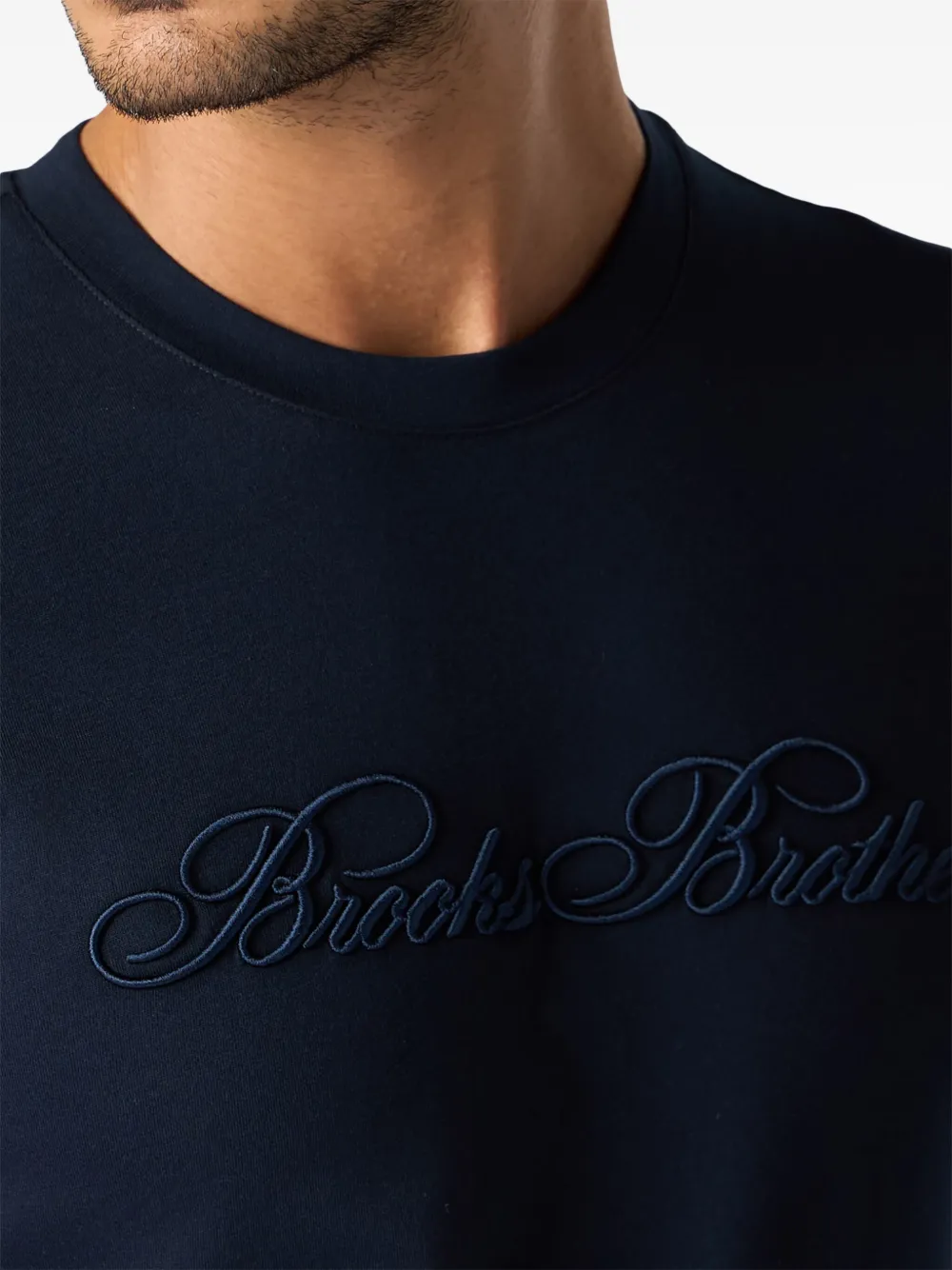 Brooks Brothers Katoenen T-shirt met geborduurd logo - Blauw
