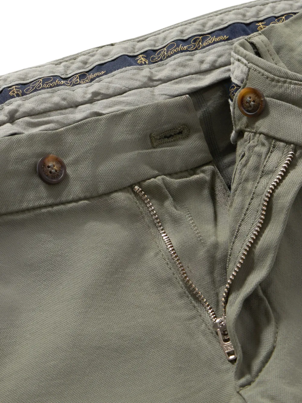 Brooks Brothers Skinny katoenen chino Groen