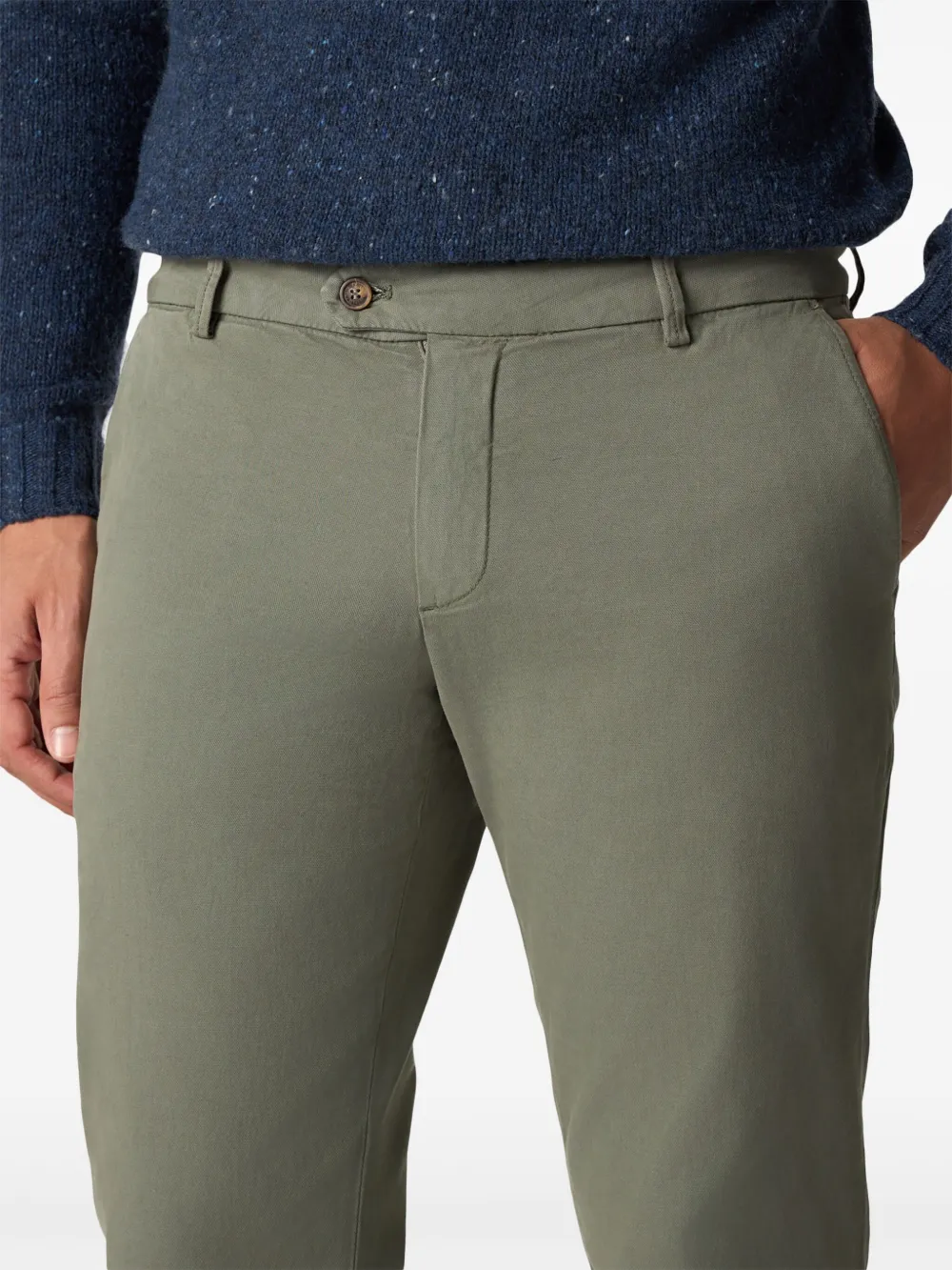 Brooks Brothers Skinny katoenen chino Groen