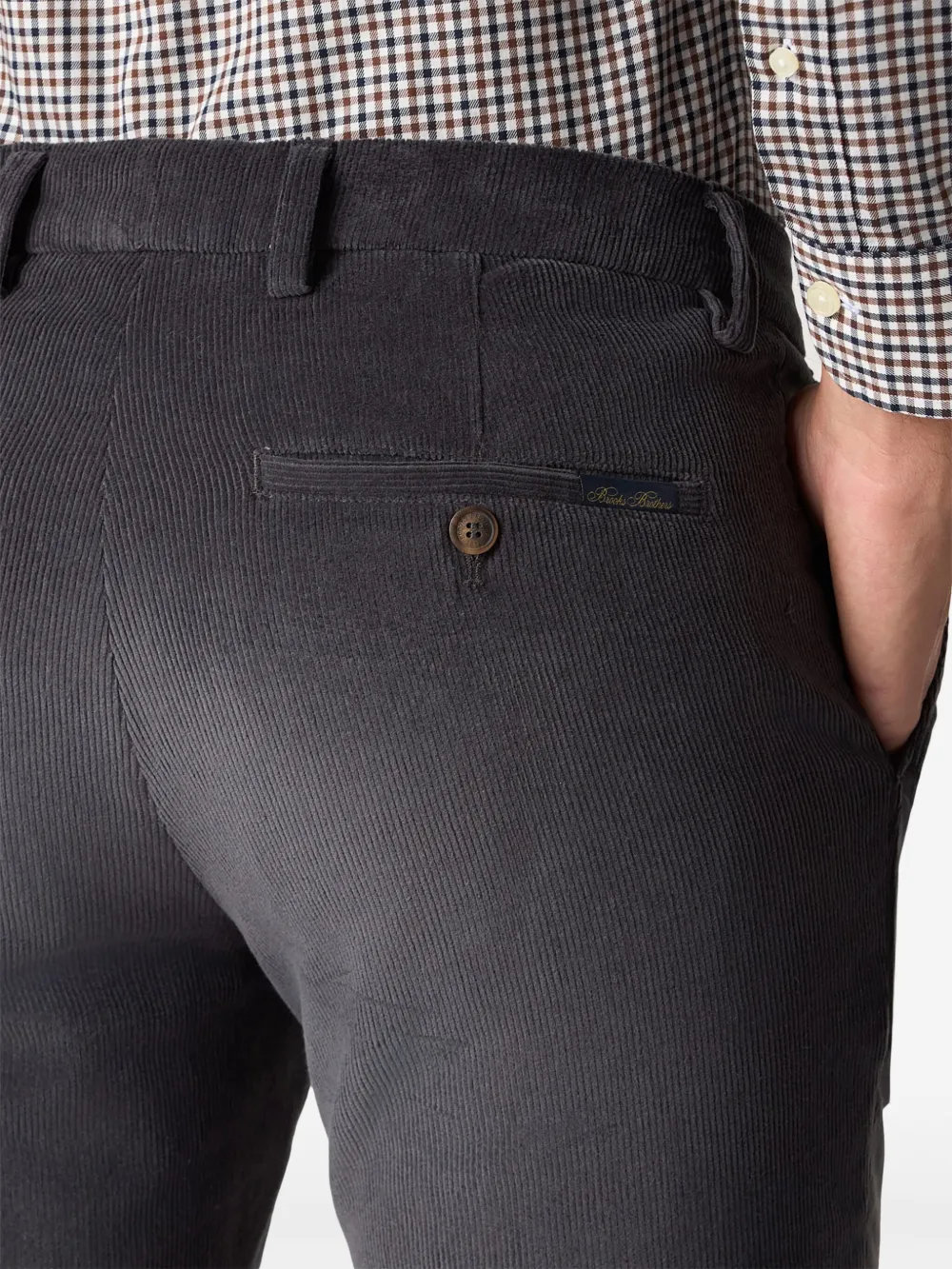 Brooks Brothers Ribfluwelen chino Grijs