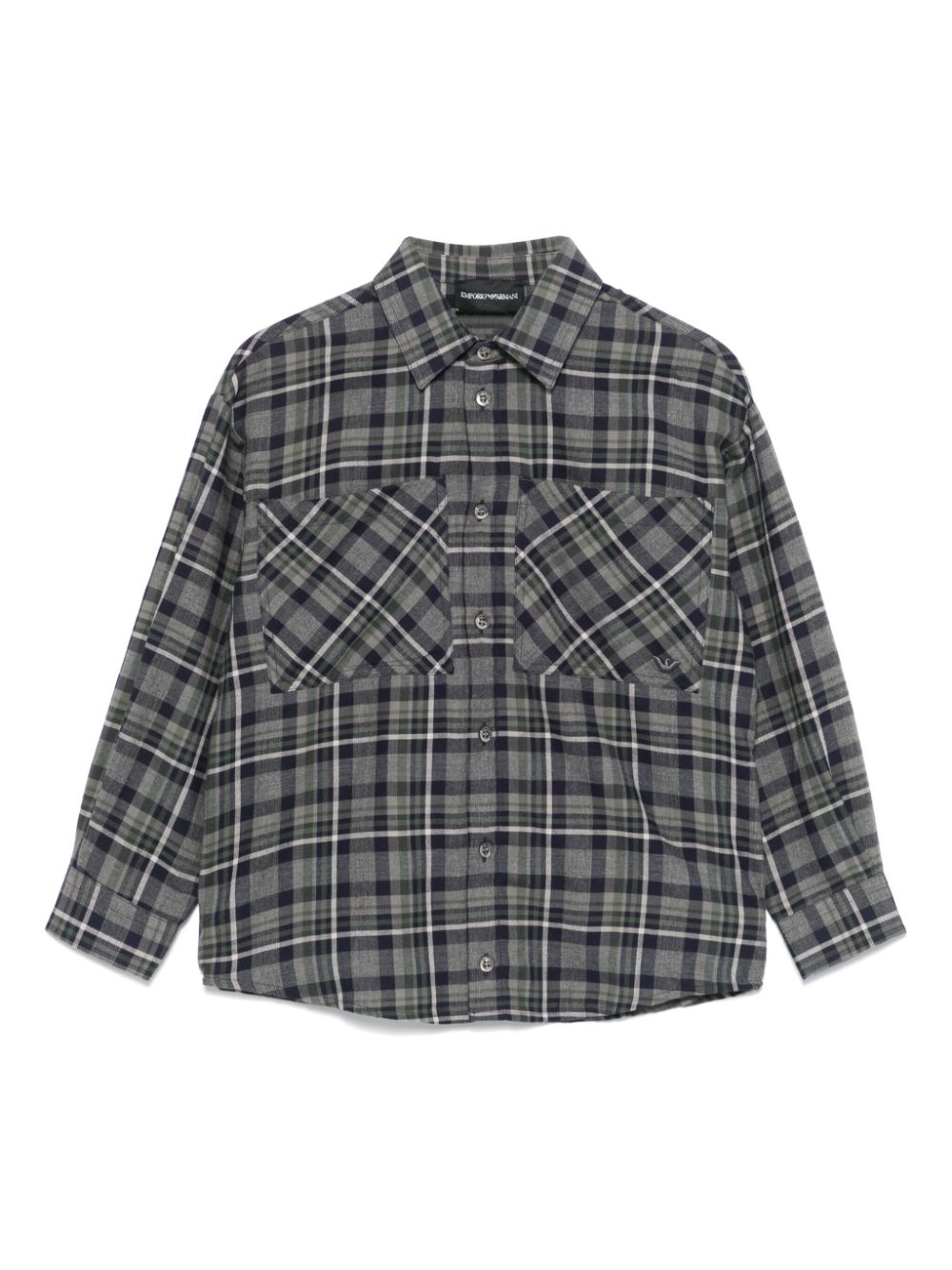 Emporio Armani Kids checked shirt - Grey