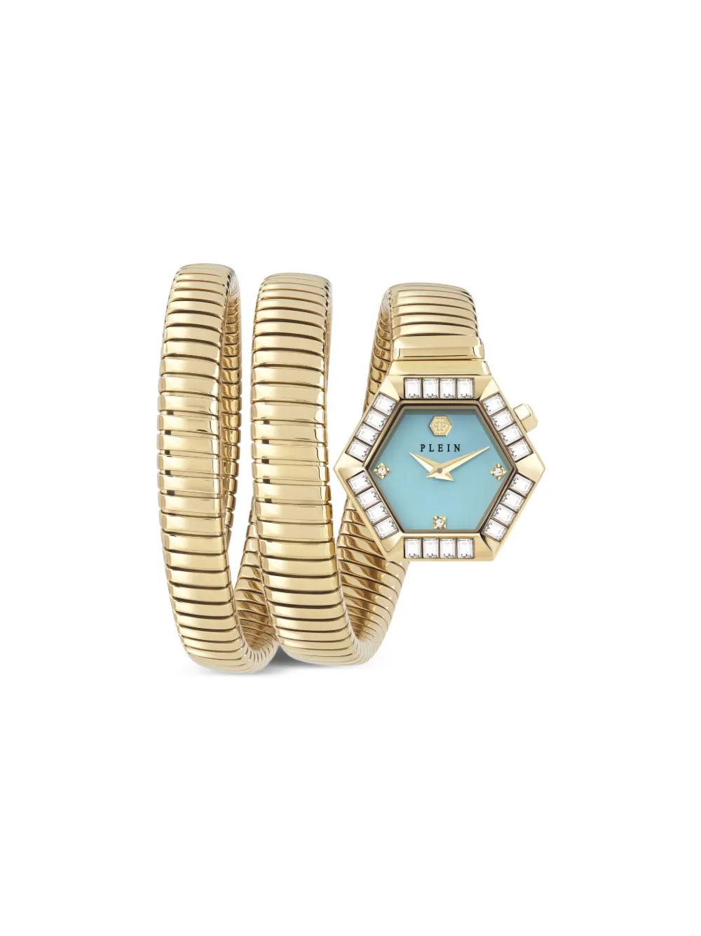 Philipp Plein Snake Hexagon 28mm | Blue | Image 1