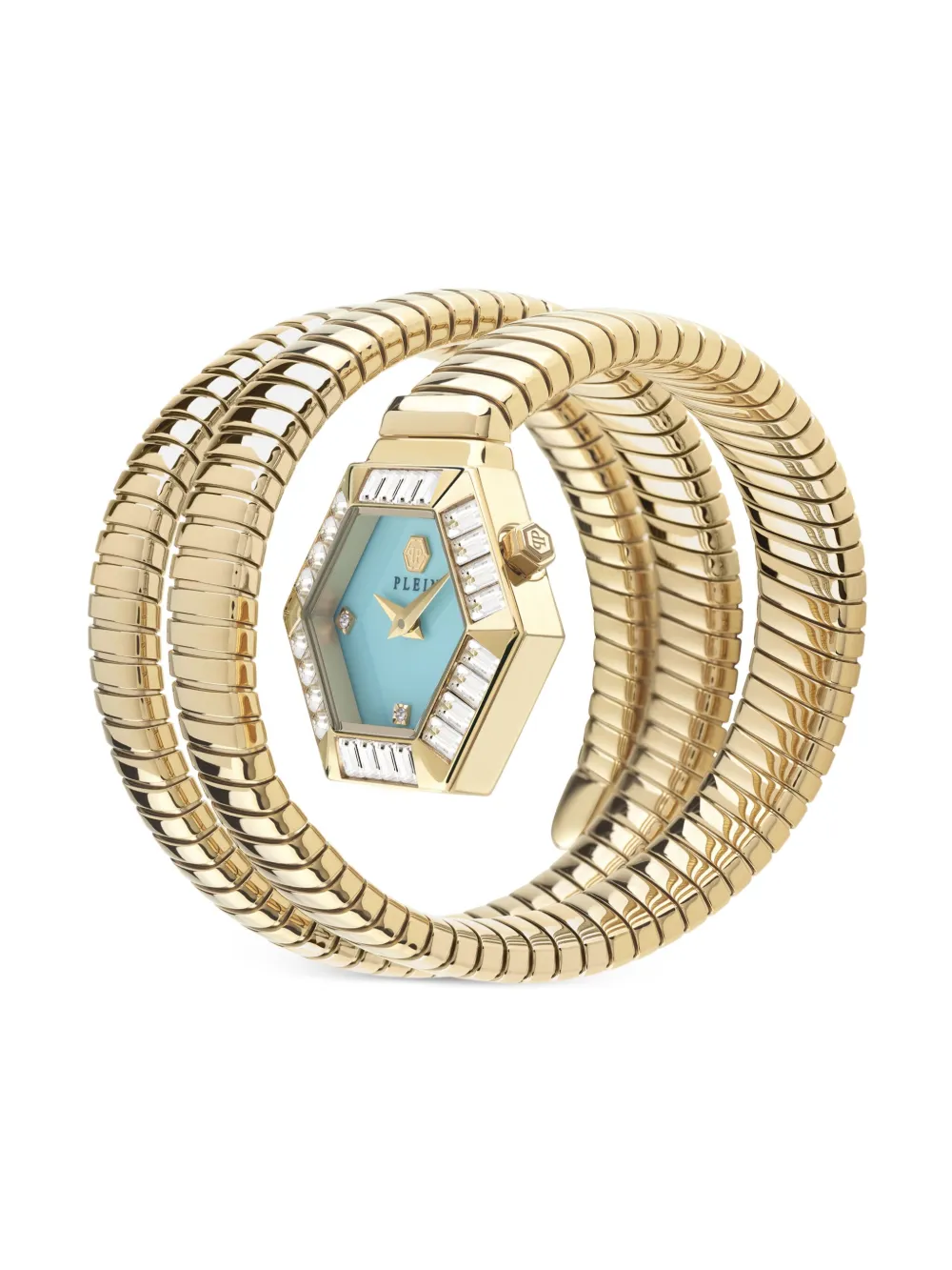 Philipp Plein Snake Hexagon 28mm In Blue