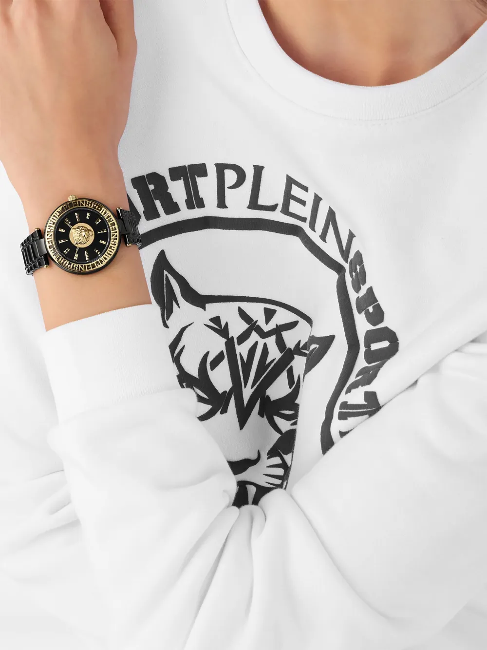 Plein Sport Opium Watch With Black Sunray Dial In Gold