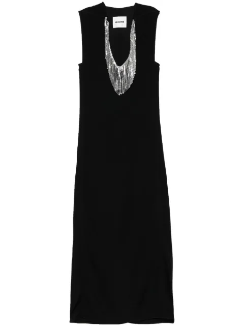 Jil Sander fringed-mesh maxi dress J03CT0447J20232 - 0