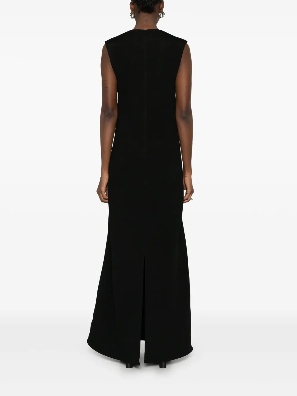 Jil Sander Mesh maxi-jurk met franje Zwart