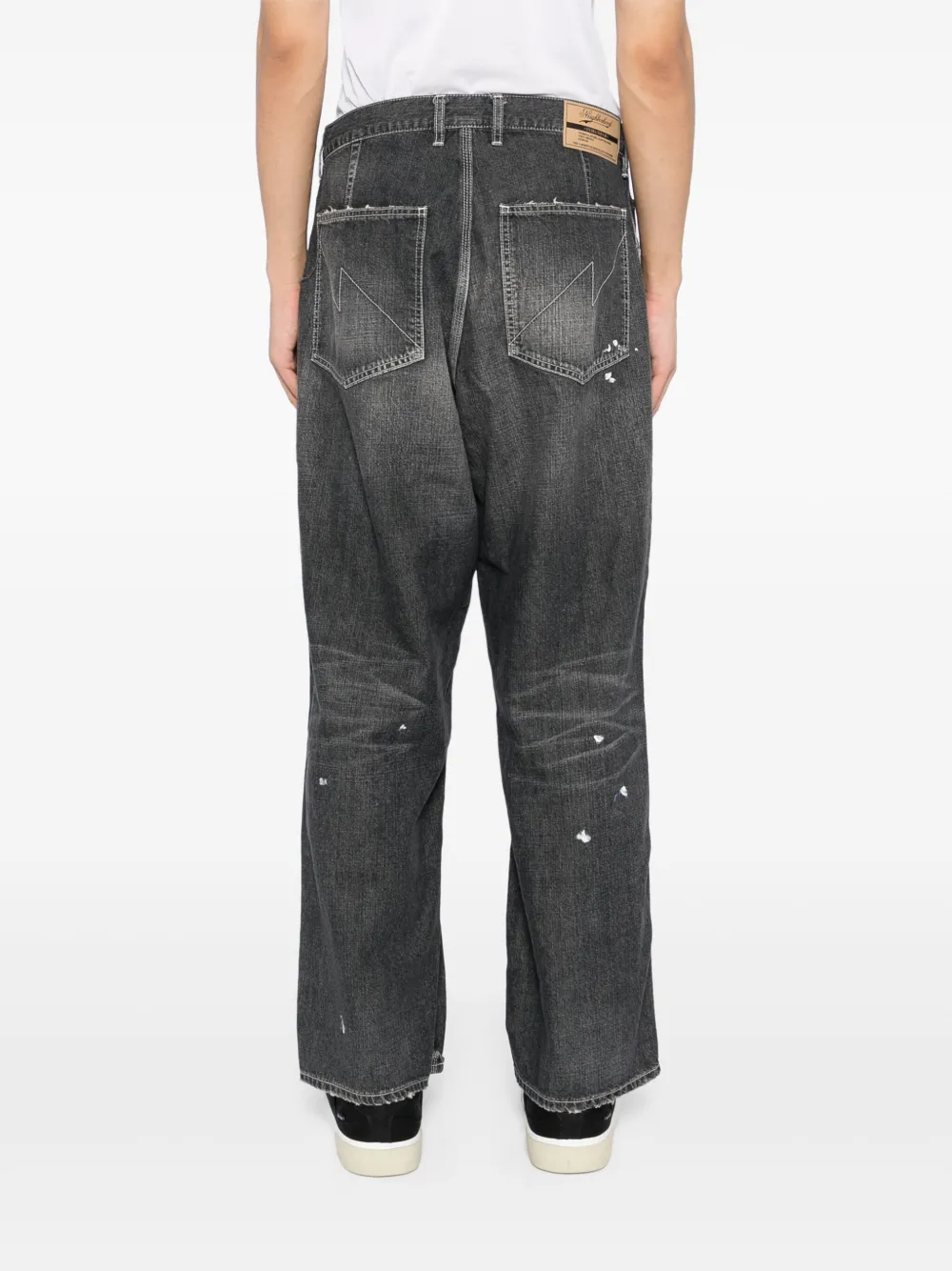 Neighborhood Jeans met wijde pijpen Zwart