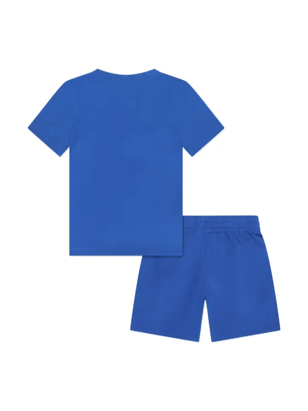 Nike Kids logo embroidered T shirt And Shorts Set Blue FARFETCH