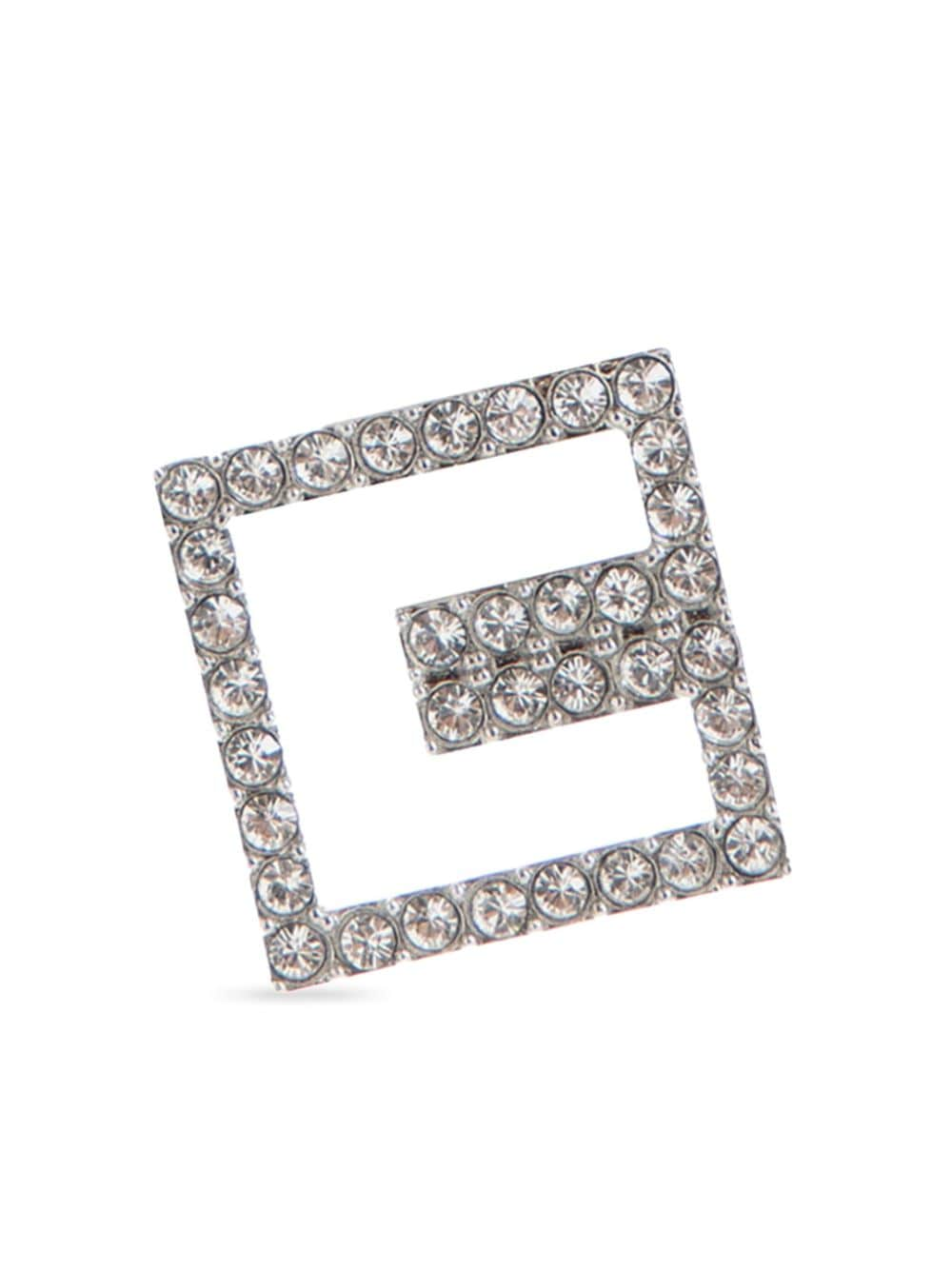 Shop Elisabetta Franchi Rhinestone-embellished Earrings In Silver