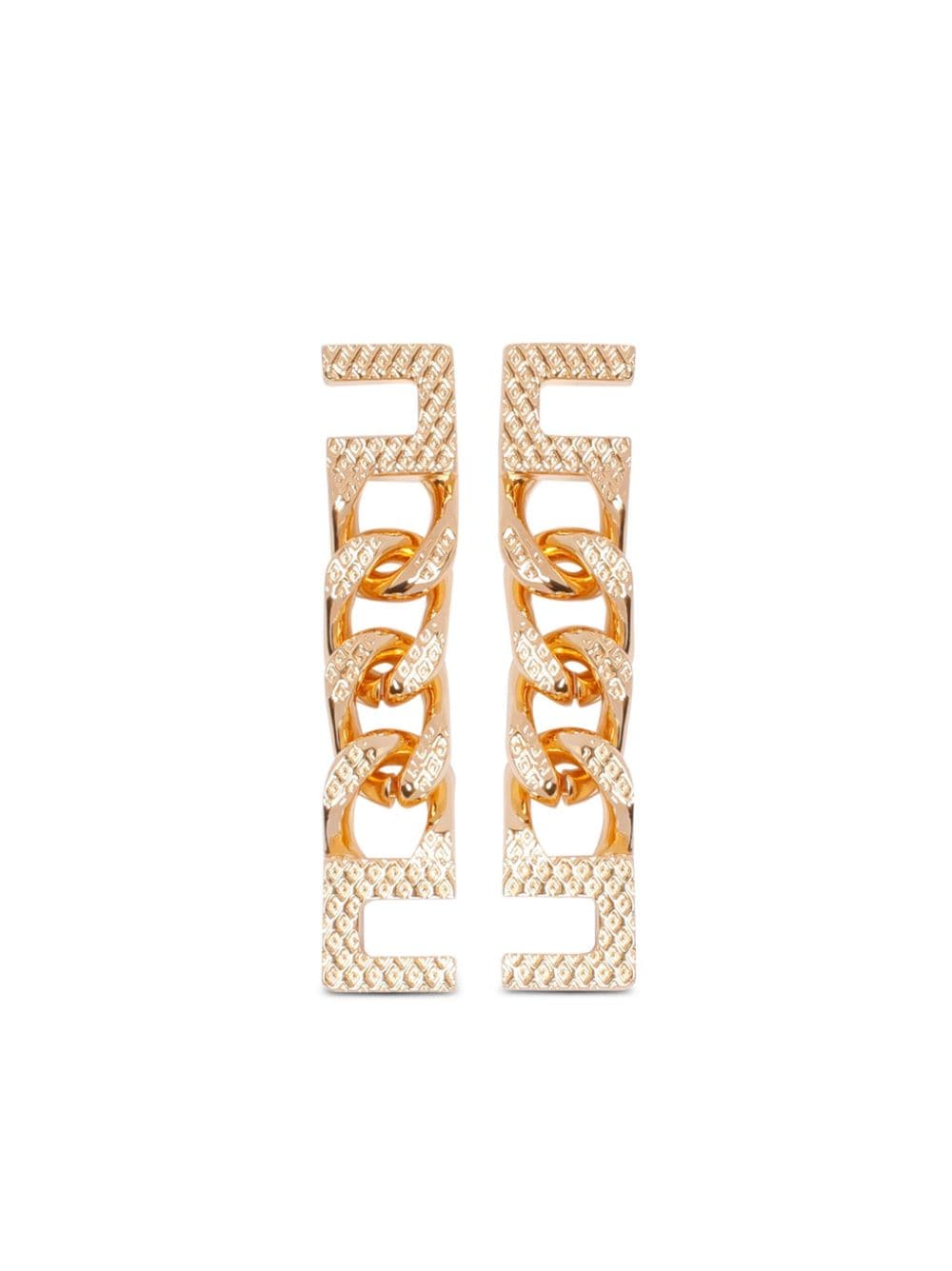 Shop Elisabetta Franchi Chain-link Detailing Earrings In Gold