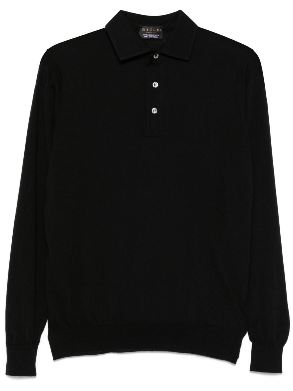 Dell'oglio fine-knit polo shirt - Black