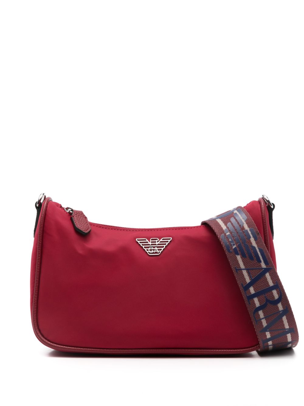 Shop Emporio Armani Logo-plaque Cross Body Bag In Red