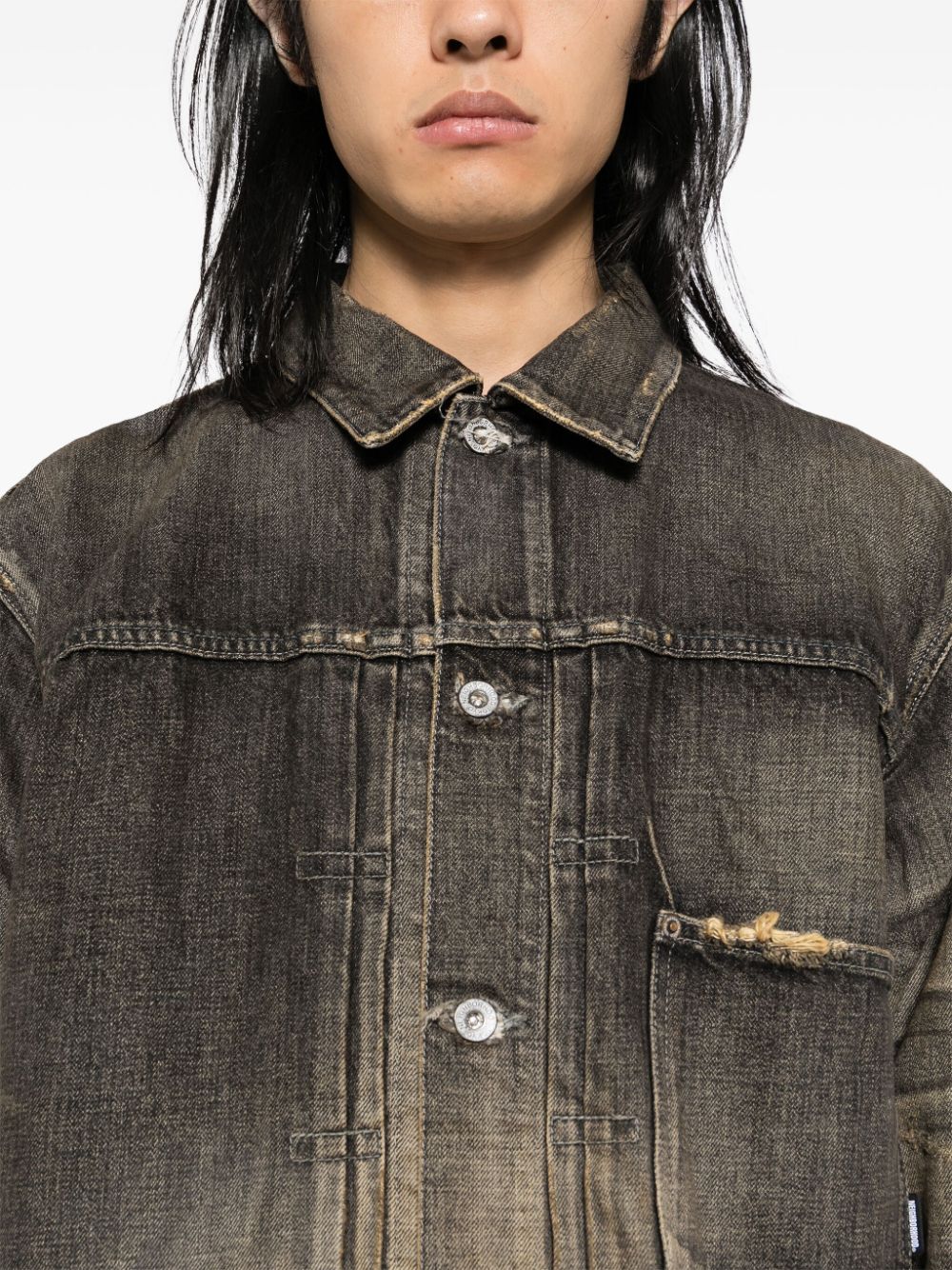 NEIGHBORHOOD WASHED-EFFECT DENIM JACKET 