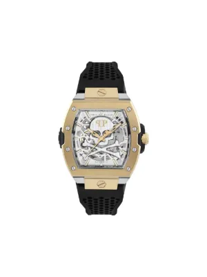 Philipp Plein Orologio Automatico Uomo The $KELETON $PORT-MASTER – Cassa IP Nera, Cinturino Silicone Blu