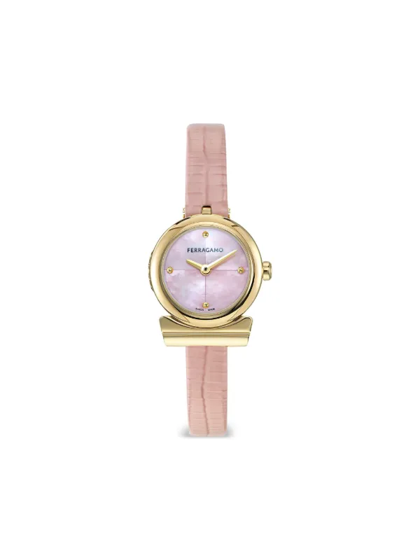 Salvatore Ferragamo ピンクレザー時計 Ferragamo ガンチーニ 22.5mm 腕時計 | ピンク | FARFETCH JP