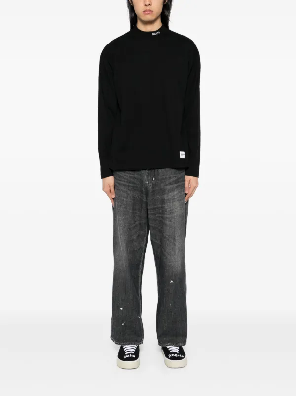 関税込【Neighborhood】LOGO T-shirt Neighborhood logo-embroidered T-shirt | Black | FARFETCH JO